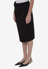 Saint Laurent Knee-Length Pencil Skirt Black 786191-Y04VF-1376