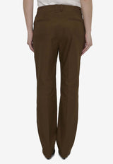 Saint Laurent Straight-Leg Tailored Pants Brown 786680-Y3A99-2028