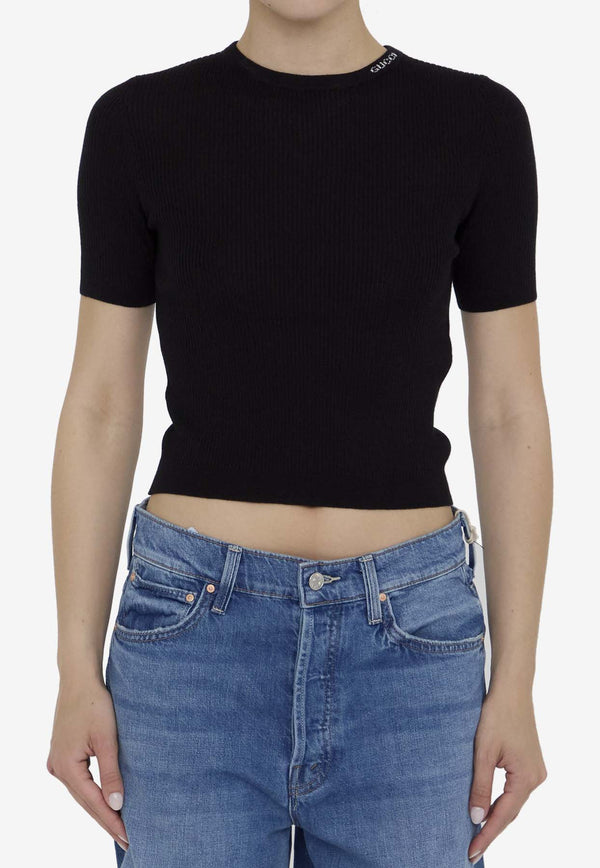 Gucci Wool and Silk Knit Top 788860-XKD2P-1152 Black