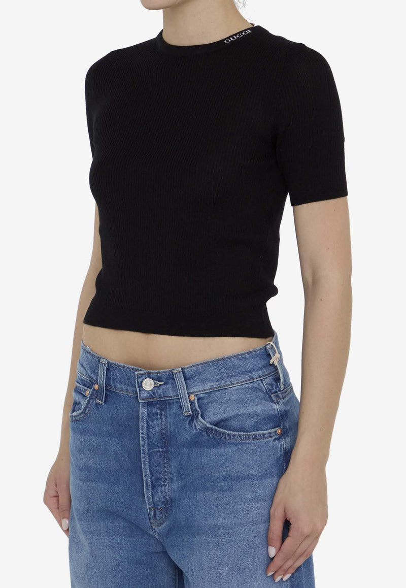 Gucci Wool and Silk Knit Top 788860-XKD2P-1152 Black