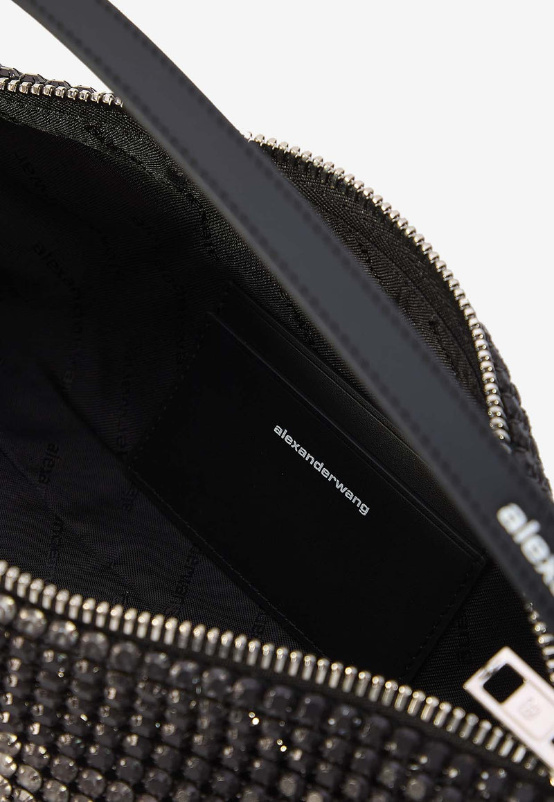 Alexander Wang Heiress Flex Crystal Embellished Shoulder Bag 20124P02M--014C Black