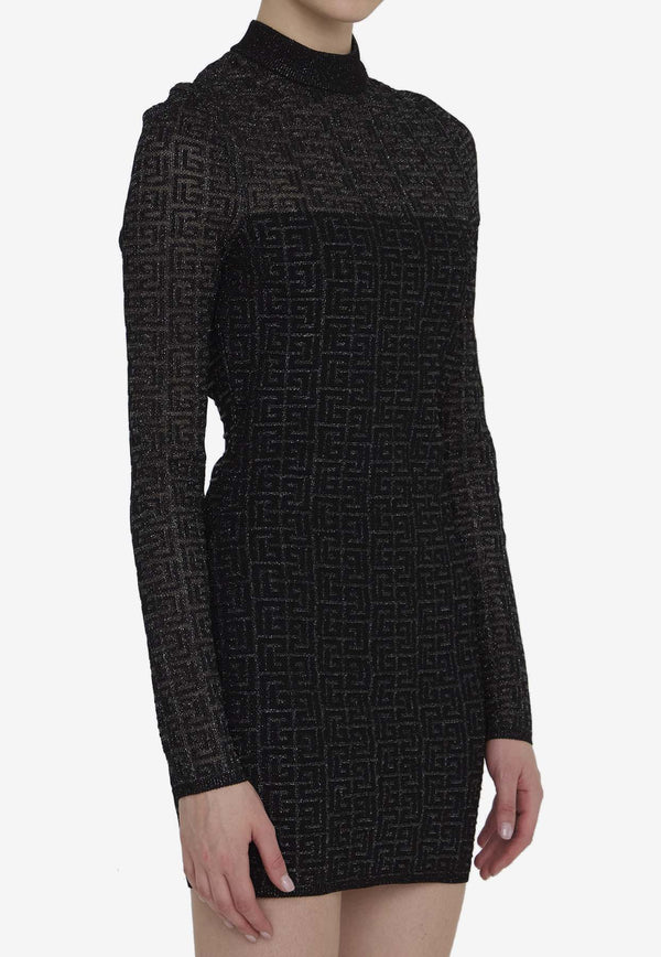 Balmain PB Labyrinth Knit Mini Dress DF1R8029-KG96-EAC Black