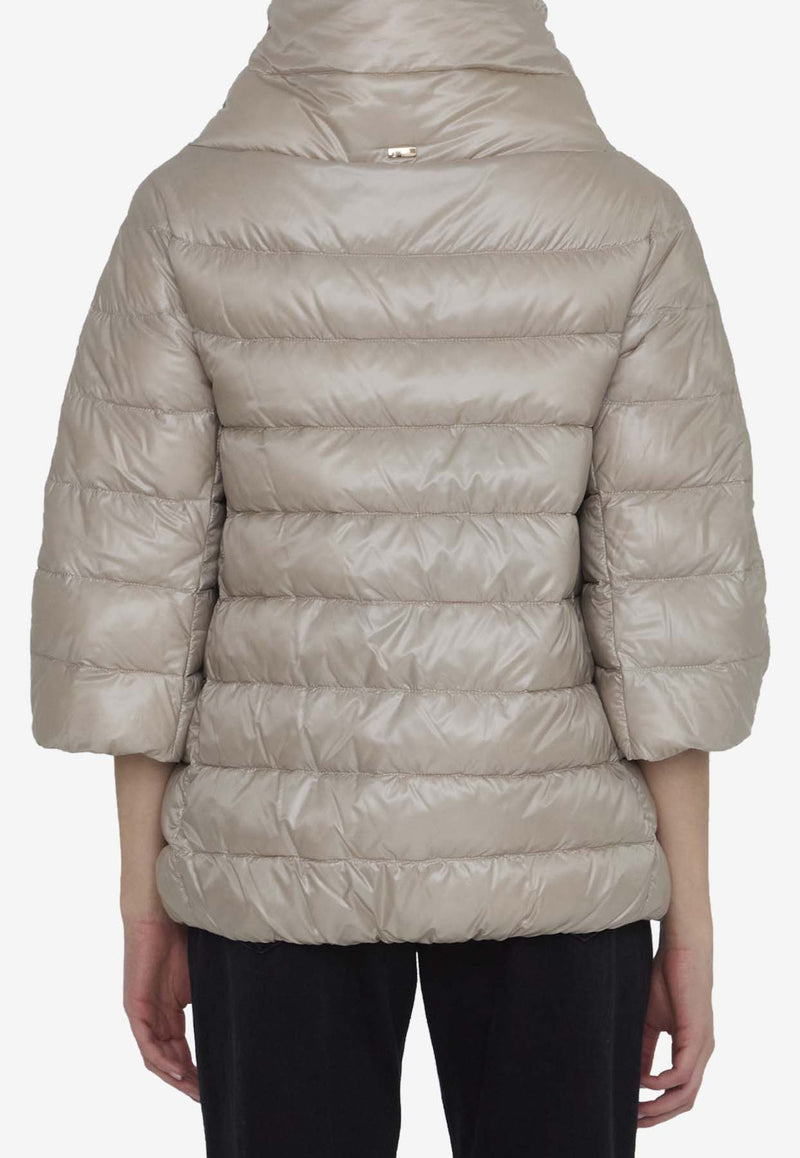 Herno Zip-Up Quilted Down Jacket PI0043DIC-12017Z-1985 Beige