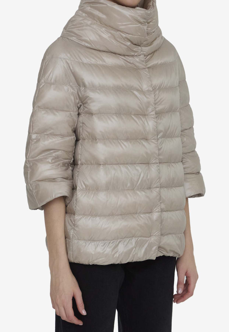 Herno Zip-Up Quilted Down Jacket PI0043DIC-12017Z-1985 Beige