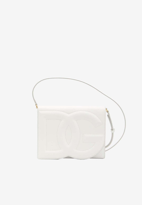 Dolce 
Gabbana DG Logo Leather Crossbody Bag BB7287-AW576-80002 White