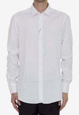 Dolce 
Gabbana Long-Sleeved Tuxedo Shirt G5EJ1T-FU5U8-W0800 White