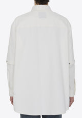 Off-White 90
s Logo Plaque Overshirt White OMYD059S24DEN001--0202