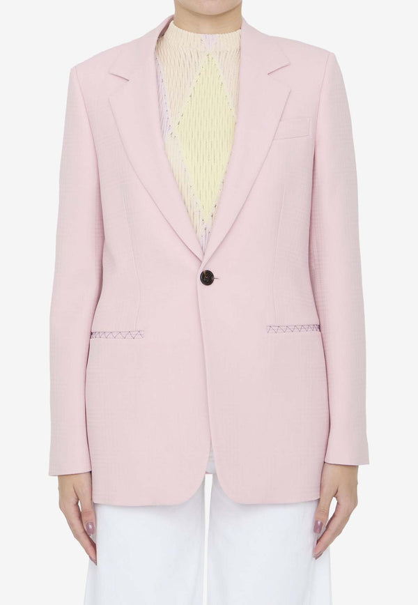 Burberry Single-Breasted Wool Blazer Pink 8082619--B8640