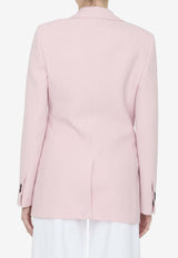 Burberry Single-Breasted Wool Blazer Pink 8082619--B8640