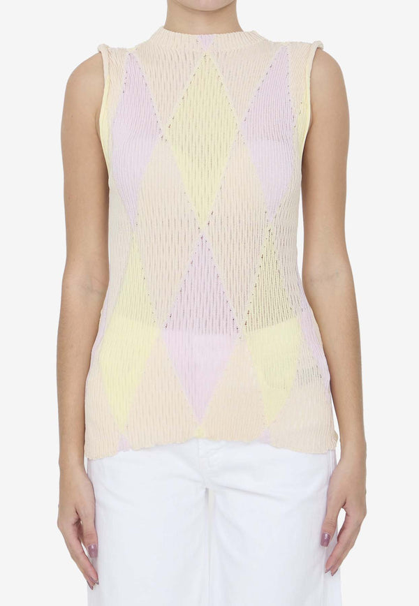 Burberry Argyle Patterned Knit Top Multicolor 8081135--B8789