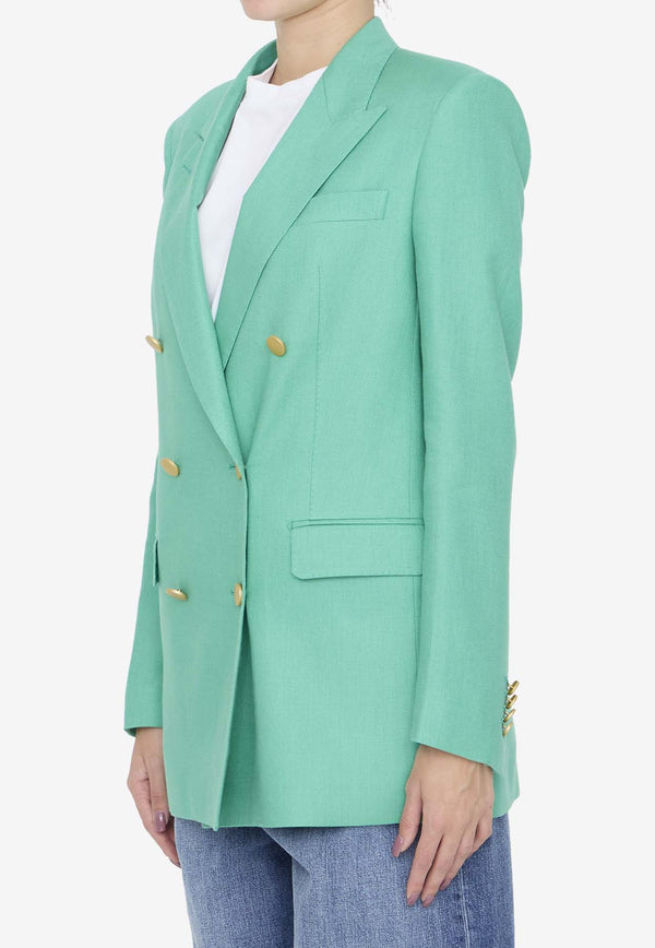 Tagliatore Jasmine Double-Breasted Linen Blazer Green J-JASMINE10B-340021-EV922