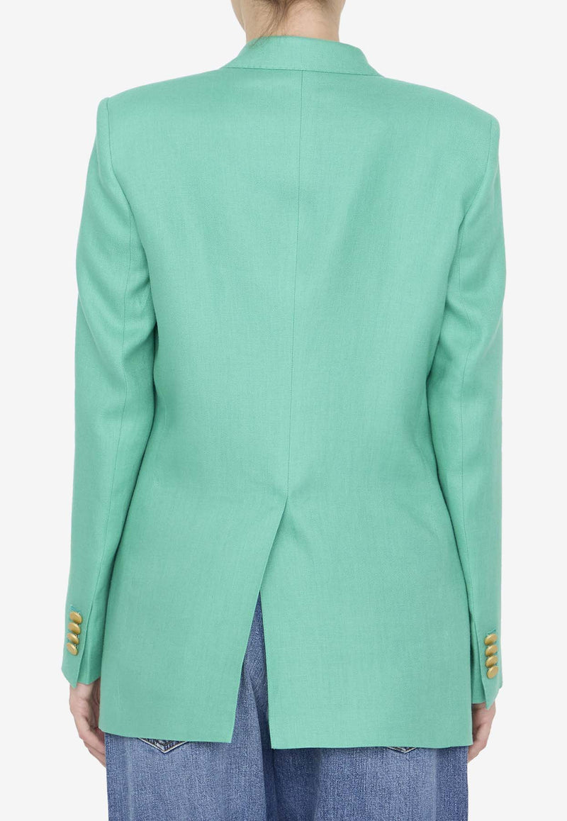 Tagliatore Jasmine Double-Breasted Linen Blazer Green J-JASMINE10B-340021-EV922