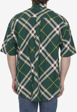 Burberry Short-Sleeved Checked Shirt Green 8082903--B8660