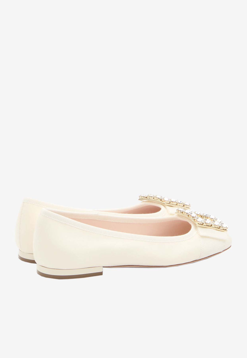 Roger Vivier Très Vivier Nappa Leather Ballet Flats Off-white RVW44935720-91T-C019