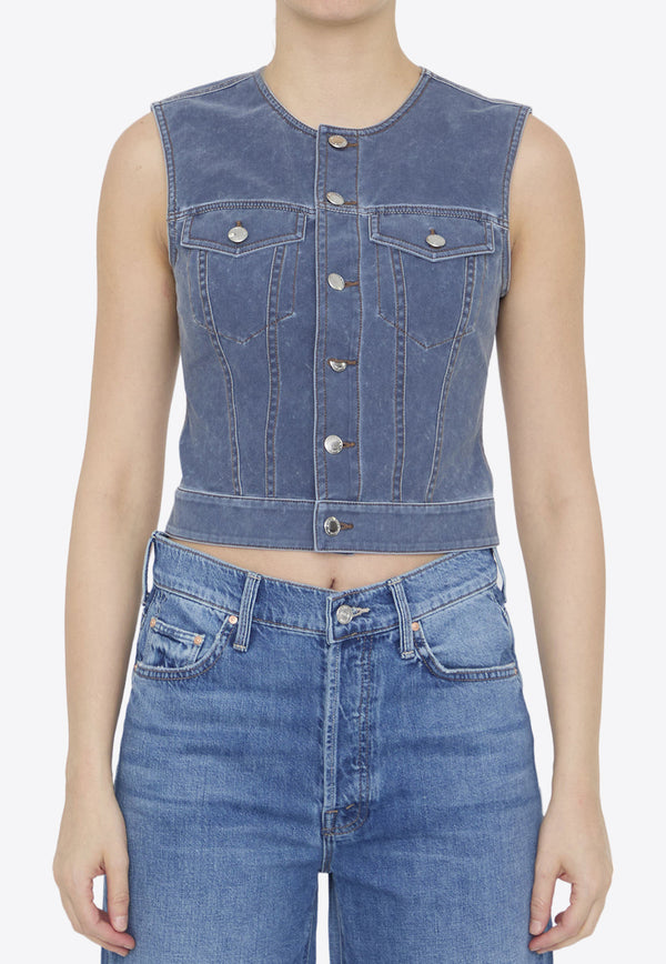 Alexander Wang Trompe-L
oeil Denim Cropped Vest 1CC2242541--406A