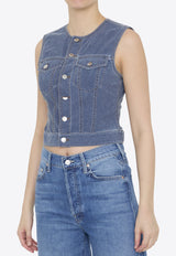 Alexander Wang Trompe-L
oeil Denim Cropped Vest 1CC2242541--406A