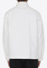 Valentino Rubberized-V Zip-Up Shirt Jacket White 4V0CJJ10-9UA-A03