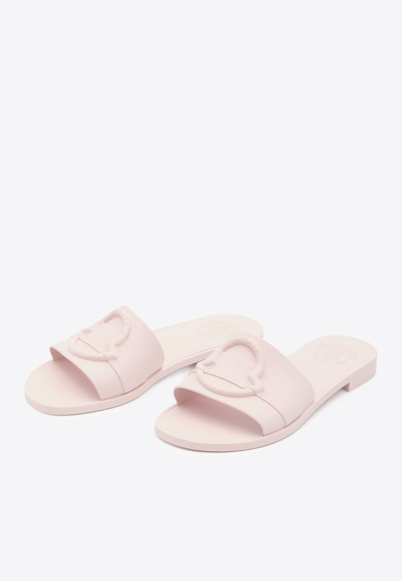 Moncler Mon Logo Embossed Flat Sandals Pink 4C00130-M4095-50N