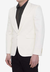 Saint Laurent Single-Breasted Wool Blazer White 782012-Y2H64-9601