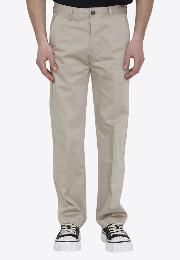 AMI PARIS Straight-Leg Chino Pants Beige HTR005-CO0009-271