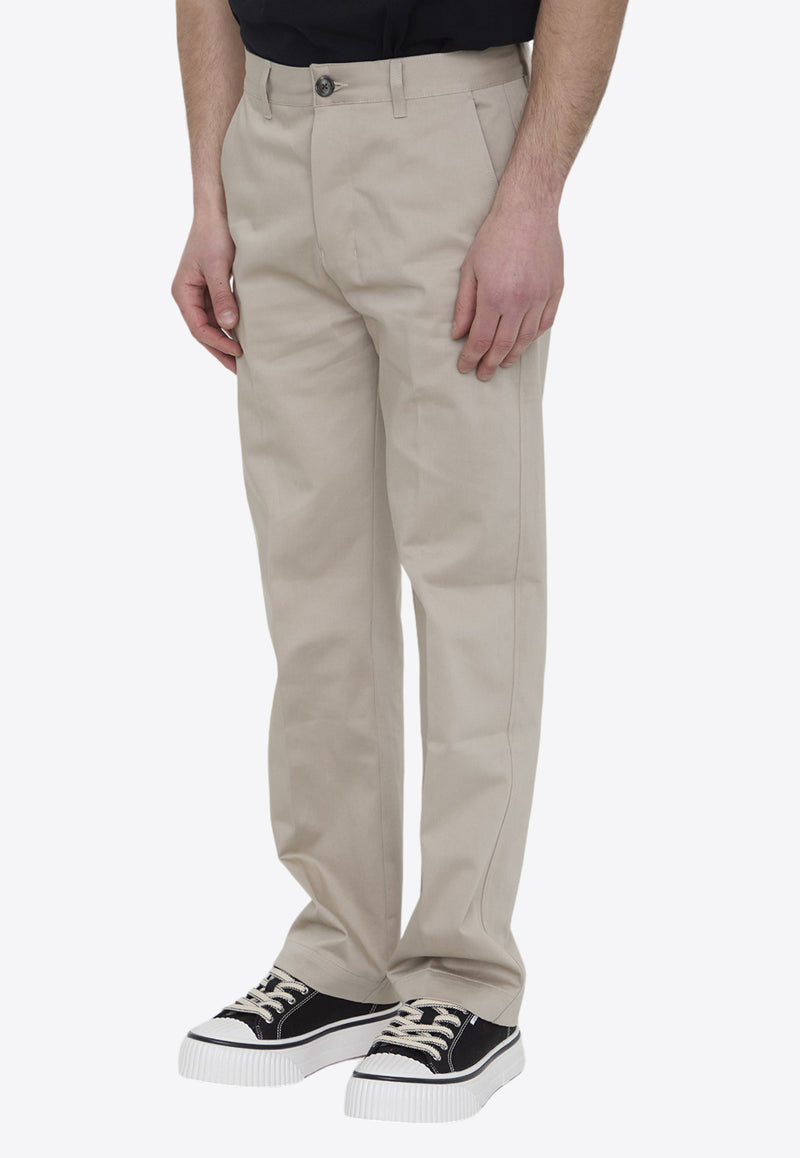 AMI PARIS Straight-Leg Chino Pants Beige HTR005-CO0009-271