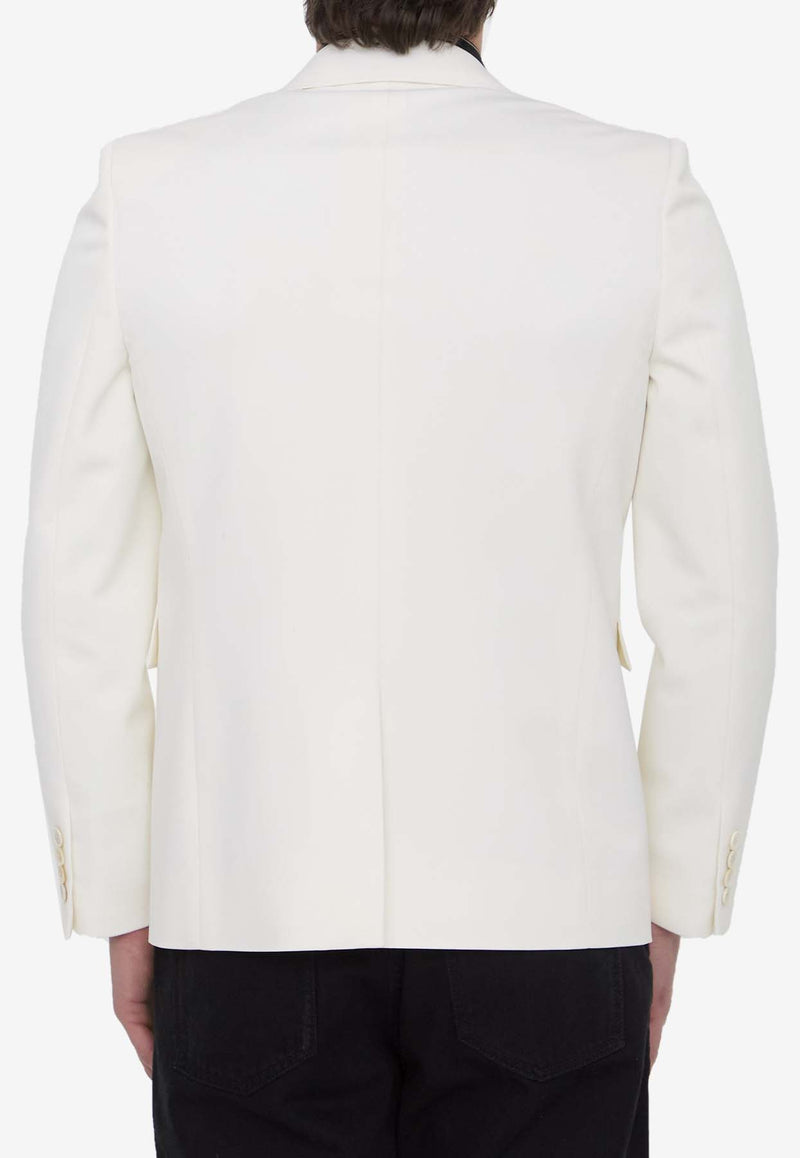 Saint Laurent Single-Breasted Wool Blazer White 782012-Y2H64-9601