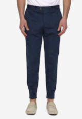 PT Torino Tapered-Leg Linen-Blend Pants Blue CORTRBB30REW-BP65-0360