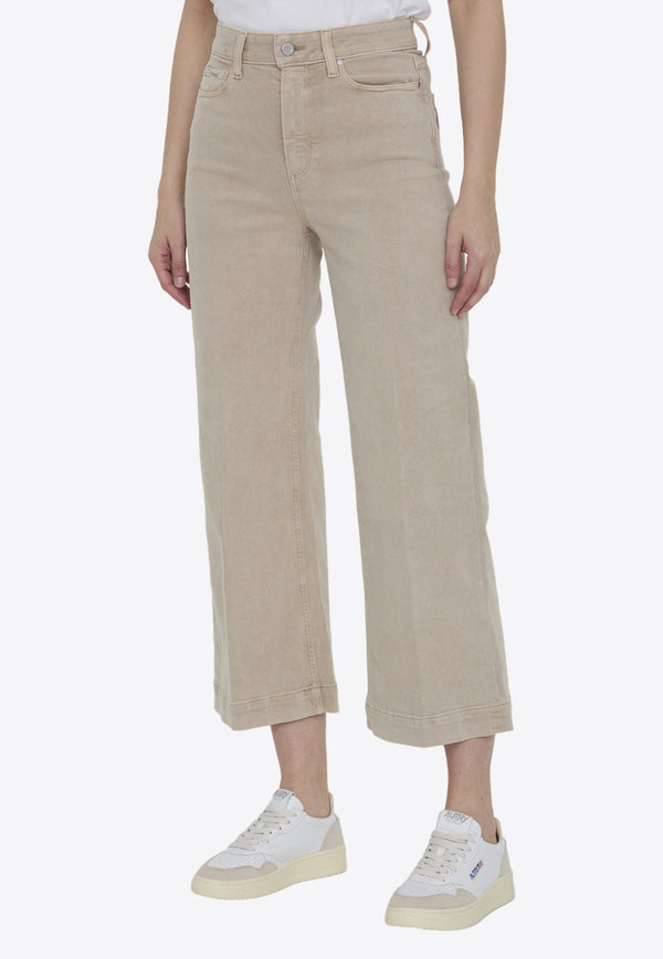 Paige Denim Anessa Wide-Leg Cropped Jeans Beige 5612208--B156