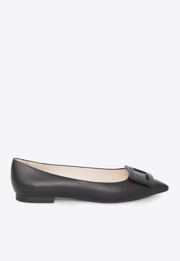 Roger Vivier Gommettine Pointed-Toe Flats Black RVW57527920-NK0-B999