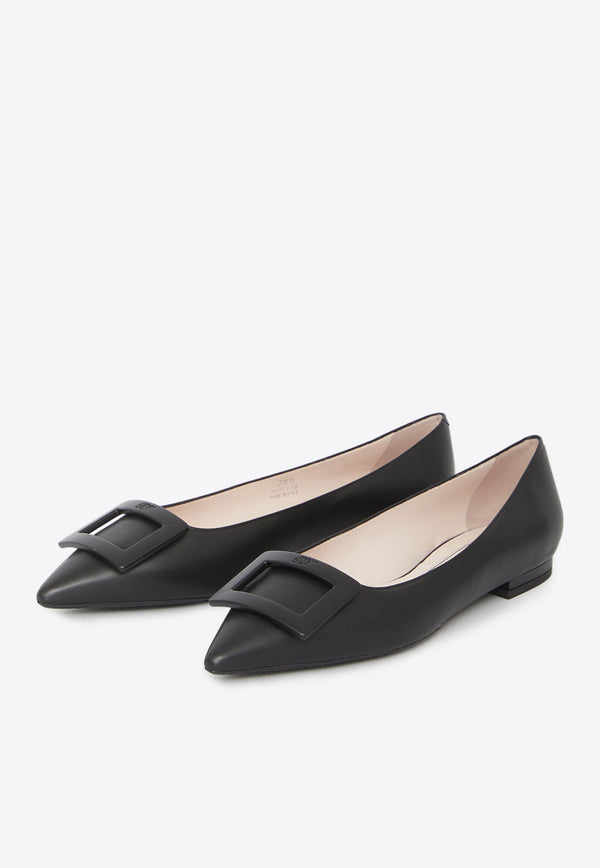 Roger Vivier Gommettine Pointed-Toe Flats Black RVW57527920-NK0-B999