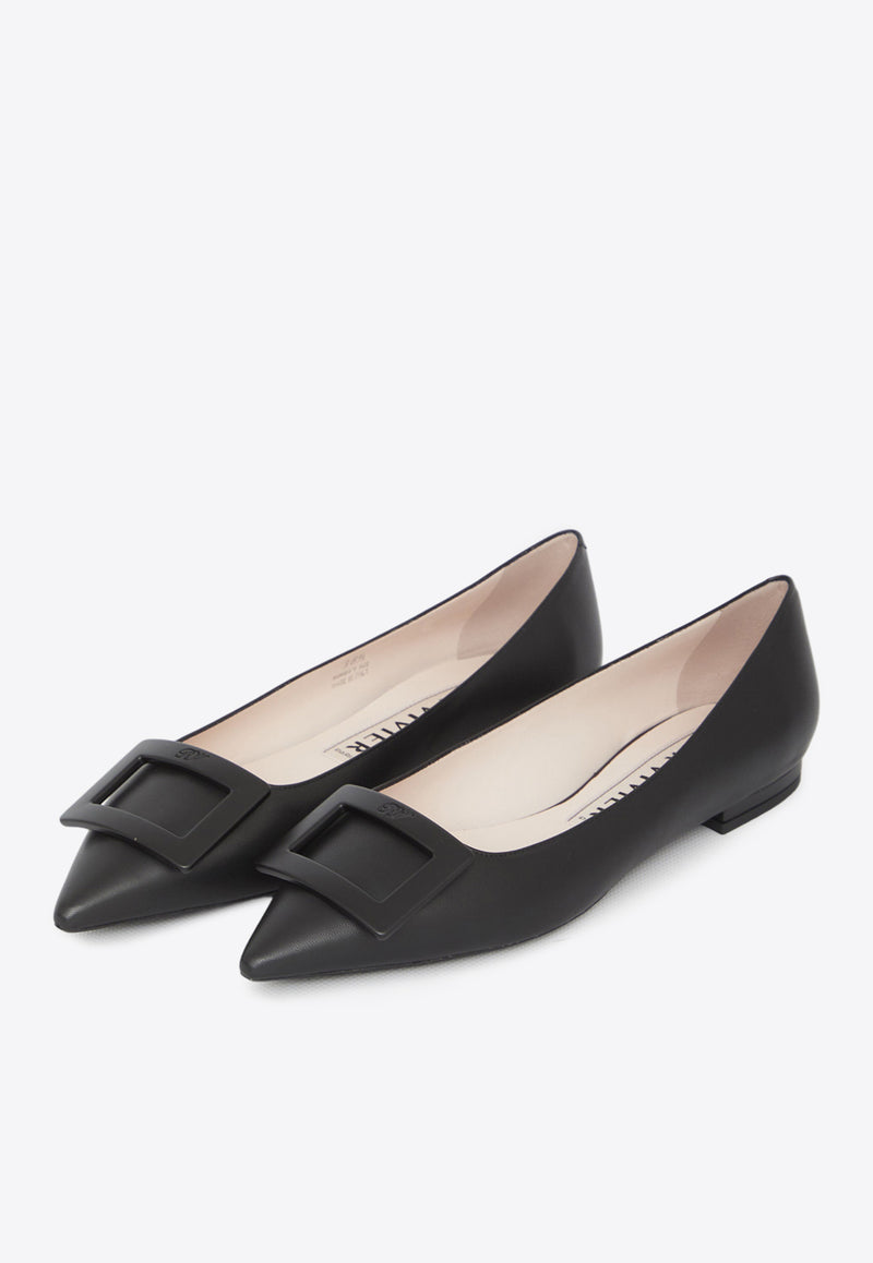 Roger Vivier Gommettine Pointed-Toe Flats Black RVW57527920-NK0-B999