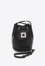 Roger Vivier Très Vivier Calf Leather Bucket Bag Black RBWANME0100-XMA-B999