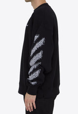 Off-White Pixel Diag Crewneck Sweatshirt Black OMBA054F24-FLE003-1001