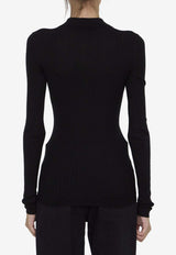 The Attico Knitted Cashmere Polo Sweater Black 248WCK112-KWS001-100