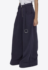 The Attico Ring Embellished Wide-Leg Pants Purple 248WCP150-JF03-721