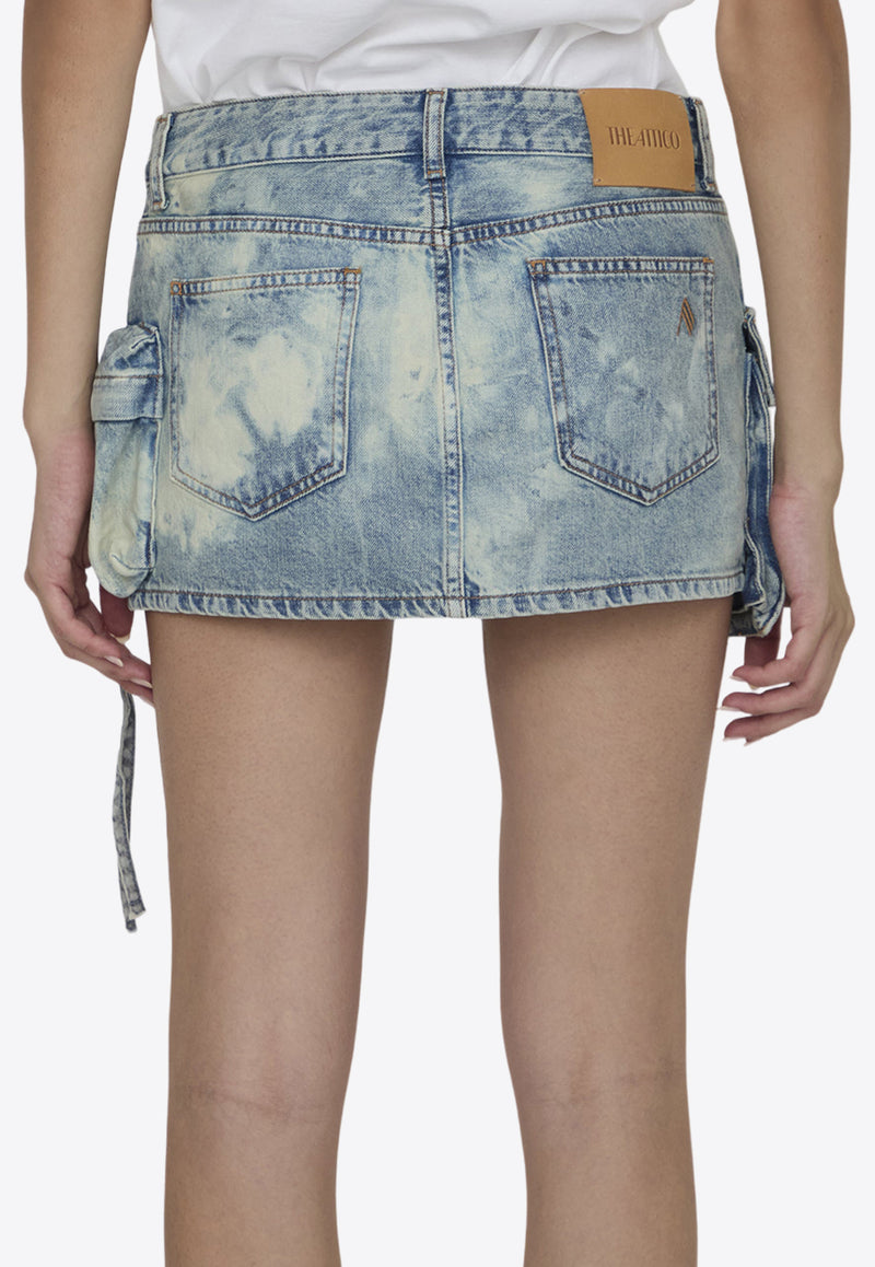 The Attico Fay Cargo Denim Mini Skirt Blue 248WCS136-D090-734