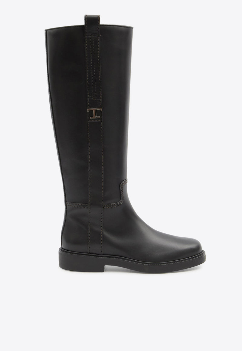 Tod
s T Timeless Leather Knee-High Boots Black XXW20L0IM30-T0N-B999