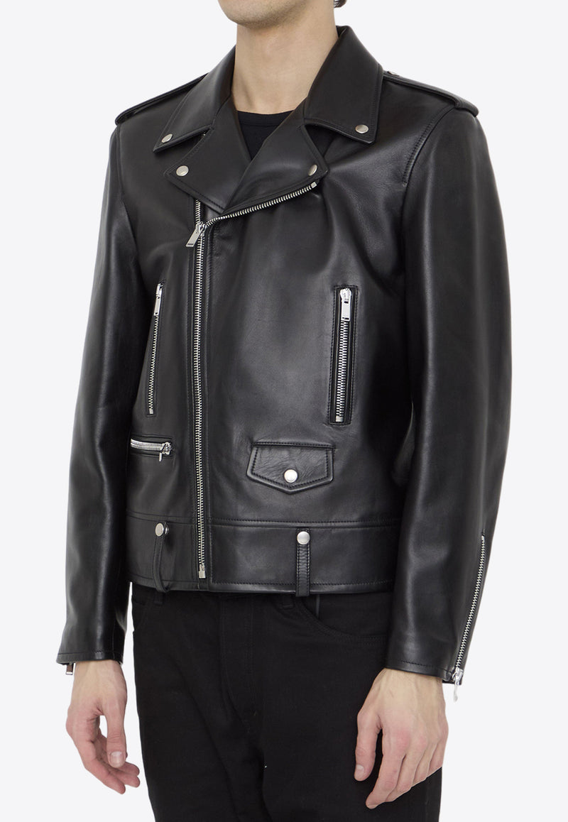 Saint Laurent Leather Zip-Up Biker Jacket Black 484284-Y5YA2-1000