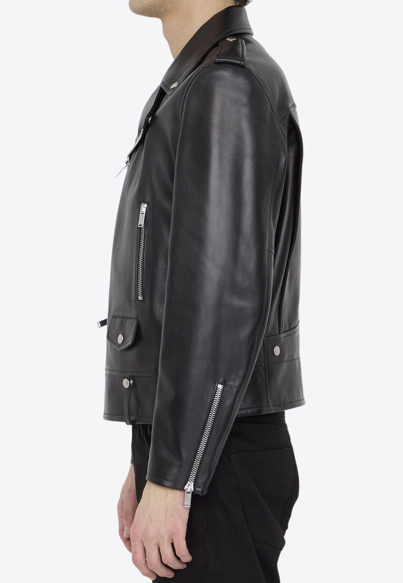 Saint Laurent Leather Zip-Up Biker Jacket Black 484284-Y5YA2-1000