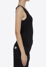 Saint Laurent Cassandre Embroidered Wool Tank Top Black 798948-Y36XE-1000