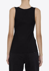 Saint Laurent Cassandre Embroidered Wool Tank Top Black 798948-Y36XE-1000