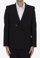 Saint Laurent Double-Breasted Wool Blazer Black 801873-Y404W-1000