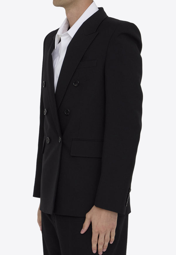 Saint Laurent Double-Breasted Wool Blazer Black 801873-Y404W-1000