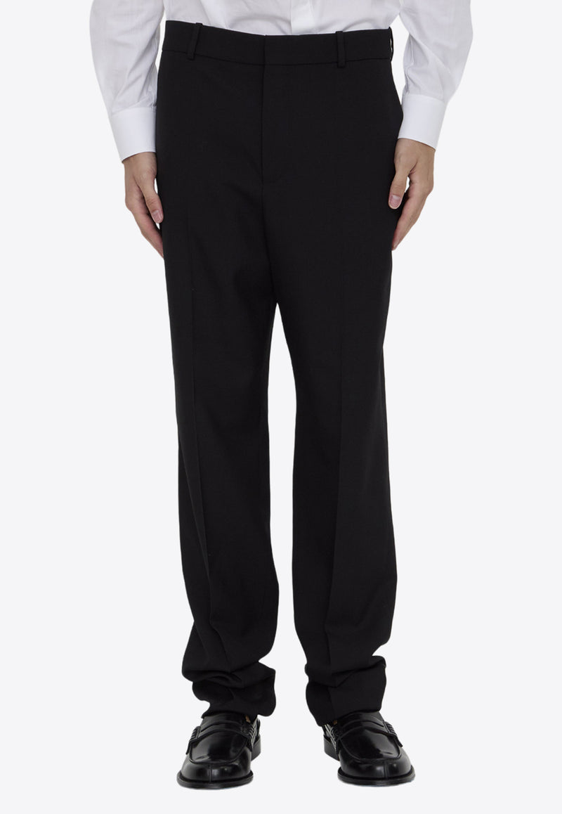 Saint Laurent Straight-Leg Tailored Wool Pants Black 800456-Y404W-1000