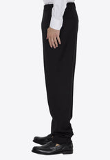 Saint Laurent Straight-Leg Tailored Wool Pants Black 800456-Y404W-1000