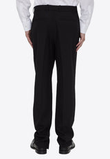 Saint Laurent Straight-Leg Tailored Wool Pants Black 800456-Y404W-1000