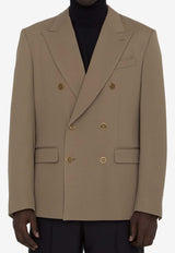 Dolce 
Gabbana Double-Breasted Gabardine Blazer Beige G2TV8T-FURNV-M0209