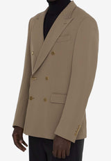 Dolce 
Gabbana Double-Breasted Gabardine Blazer Beige G2TV8T-FURNV-M0209