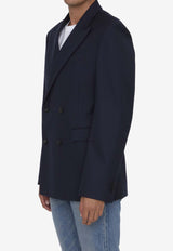 Loewe Double-Breasted Wool Blazer Blue HSM1Y03W27--8511