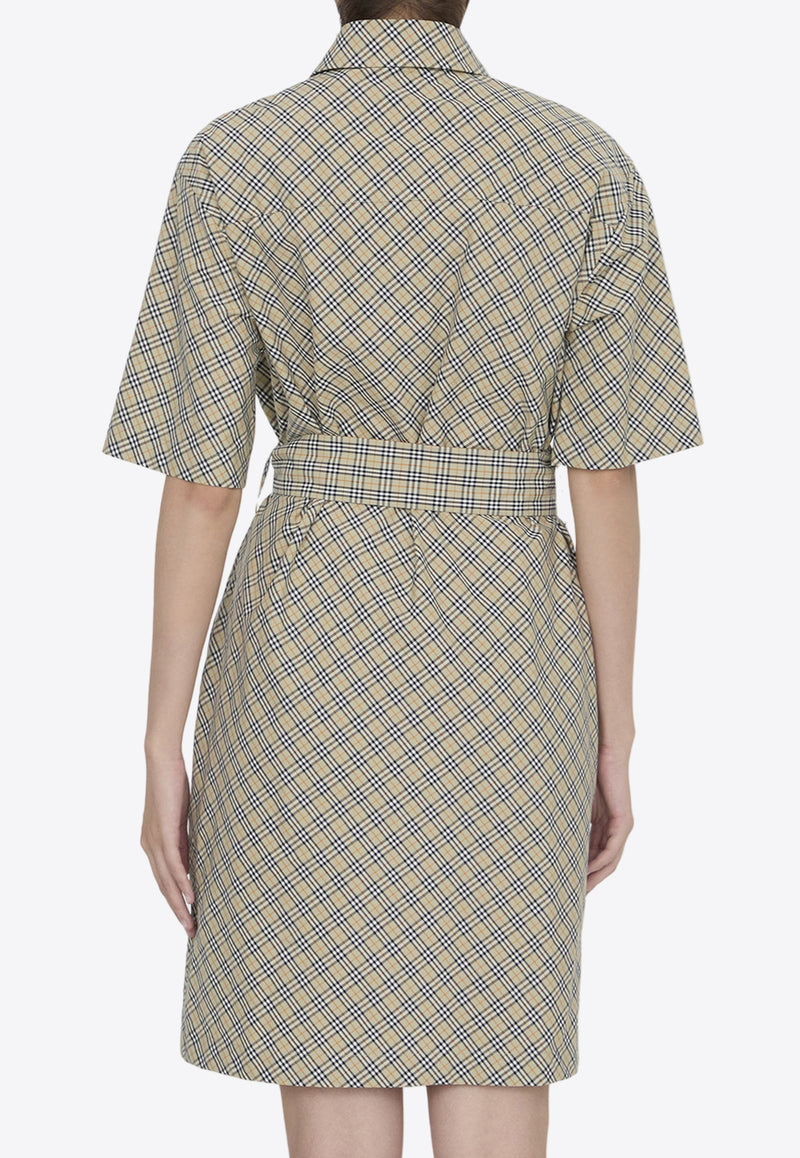 Burberry Checked Mini Shirt Dress Green 8094357--C1200